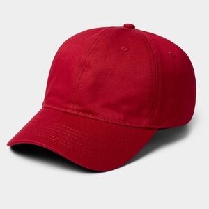 Unisex red minimalist 100% cotton essential cap hat NWT